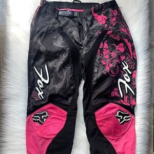 Fox Youth Black and Pink Racing Pants